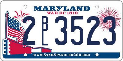 MD license plate 2BL3523