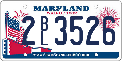 MD license plate 2BL3526