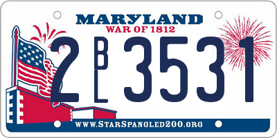 MD license plate 2BL3531