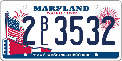 MD license plate 2BL3532