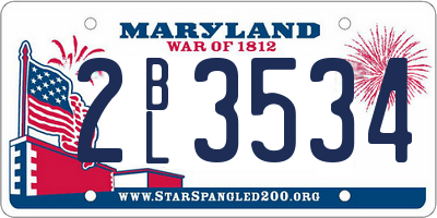 MD license plate 2BL3534