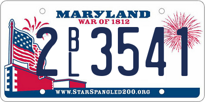 MD license plate 2BL3541