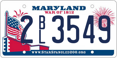 MD license plate 2BL3549
