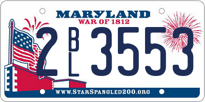 MD license plate 2BL3553