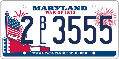 MD license plate 2BL3555