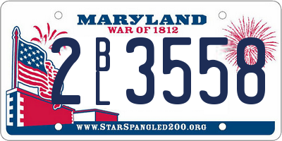 MD license plate 2BL3558