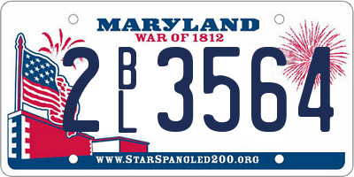 MD license plate 2BL3564