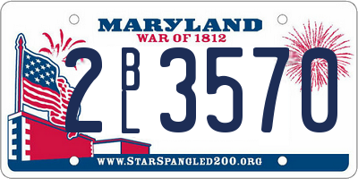MD license plate 2BL3570