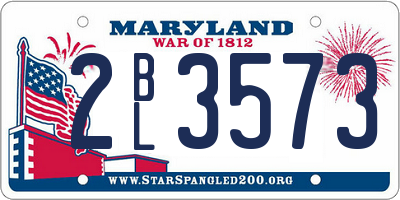 MD license plate 2BL3573