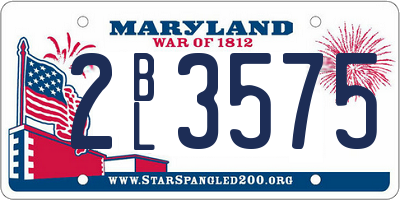 MD license plate 2BL3575