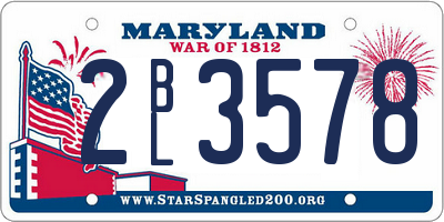 MD license plate 2BL3578