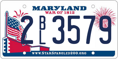 MD license plate 2BL3579