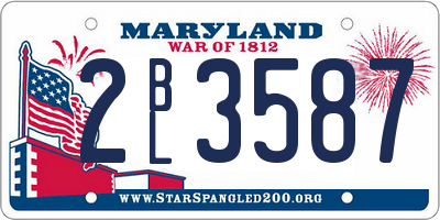 MD license plate 2BL3587