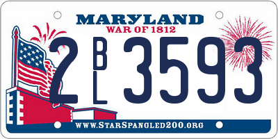 MD license plate 2BL3593