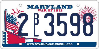 MD license plate 2BL3598