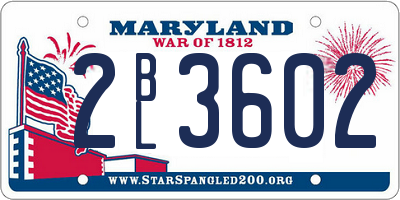 MD license plate 2BL3602
