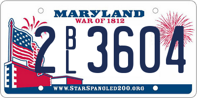 MD license plate 2BL3604
