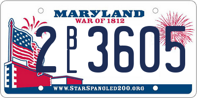 MD license plate 2BL3605
