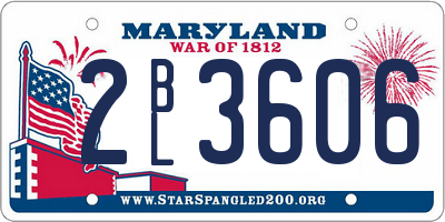 MD license plate 2BL3606