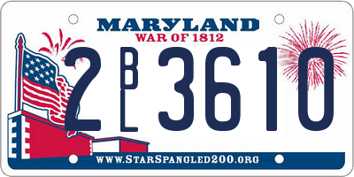 MD license plate 2BL3610