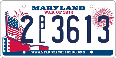 MD license plate 2BL3613
