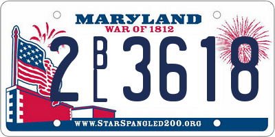 MD license plate 2BL3618