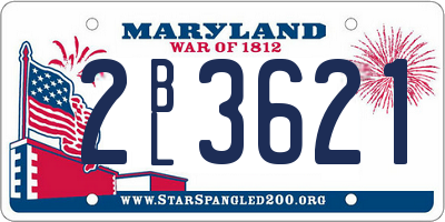 MD license plate 2BL3621