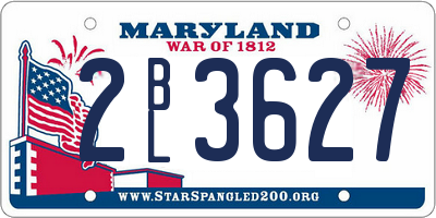 MD license plate 2BL3627