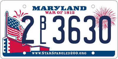 MD license plate 2BL3630
