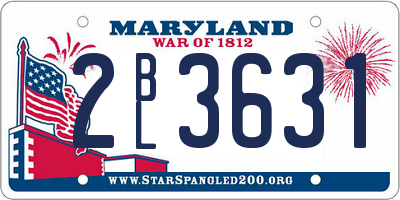 MD license plate 2BL3631