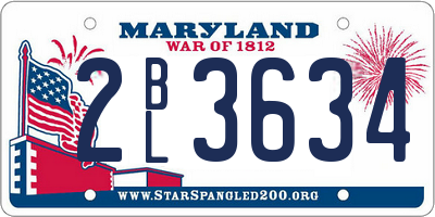 MD license plate 2BL3634