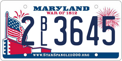 MD license plate 2BL3645