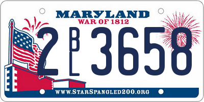 MD license plate 2BL3658