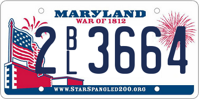 MD license plate 2BL3664