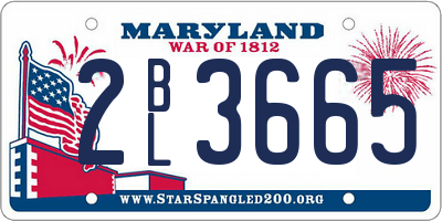 MD license plate 2BL3665