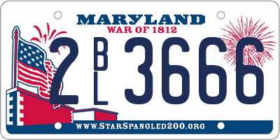 MD license plate 2BL3666