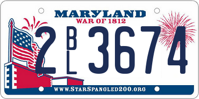 MD license plate 2BL3674
