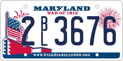 MD license plate 2BL3676