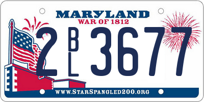 MD license plate 2BL3677