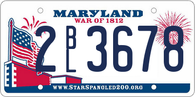 MD license plate 2BL3678
