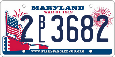 MD license plate 2BL3682