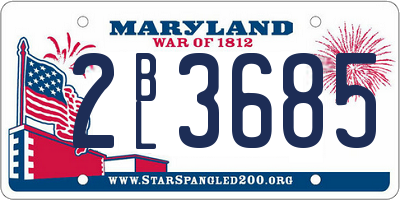 MD license plate 2BL3685