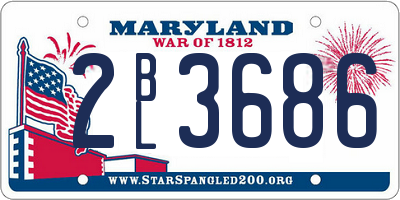 MD license plate 2BL3686