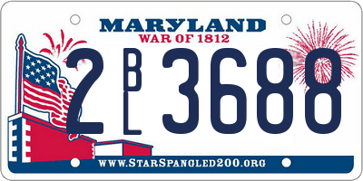 MD license plate 2BL3688
