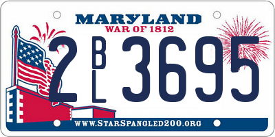 MD license plate 2BL3695