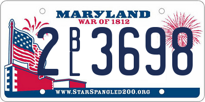 MD license plate 2BL3698