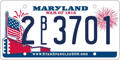 MD license plate 2BL3701