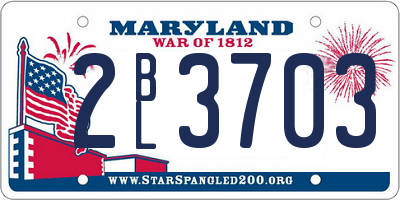 MD license plate 2BL3703
