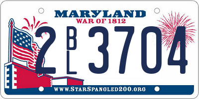 MD license plate 2BL3704