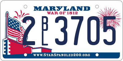 MD license plate 2BL3705